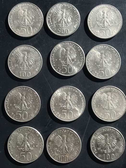 12 monet królów z czasów PRL