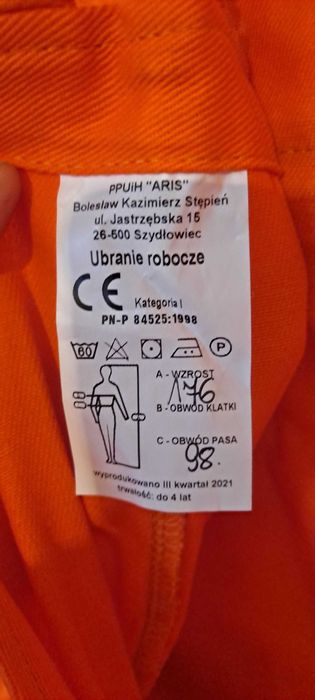 Ogrodniczki robocze Aris 176cm.