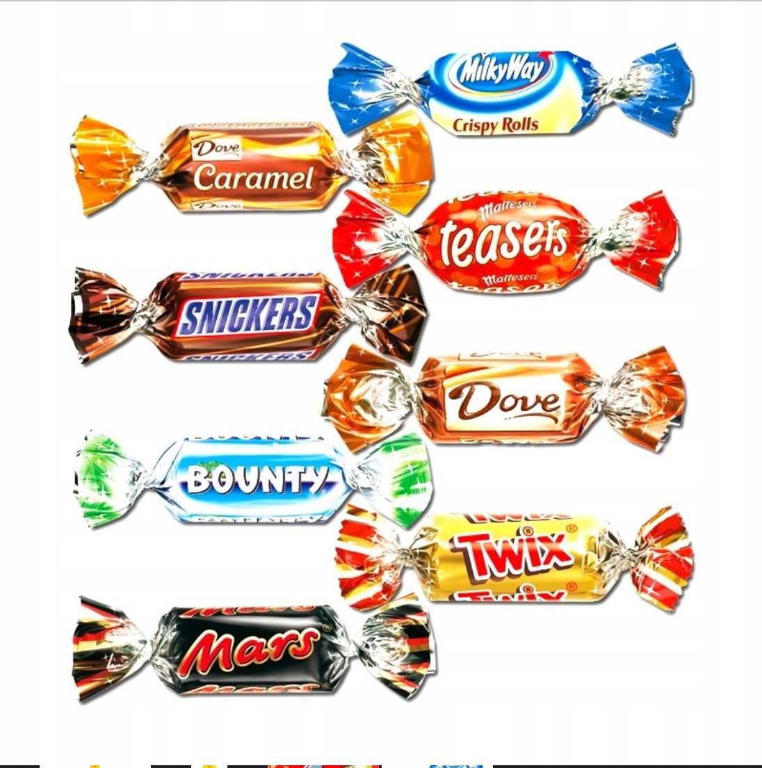 cukierki celebrations mars twix butelka w butelce od szampana na prez