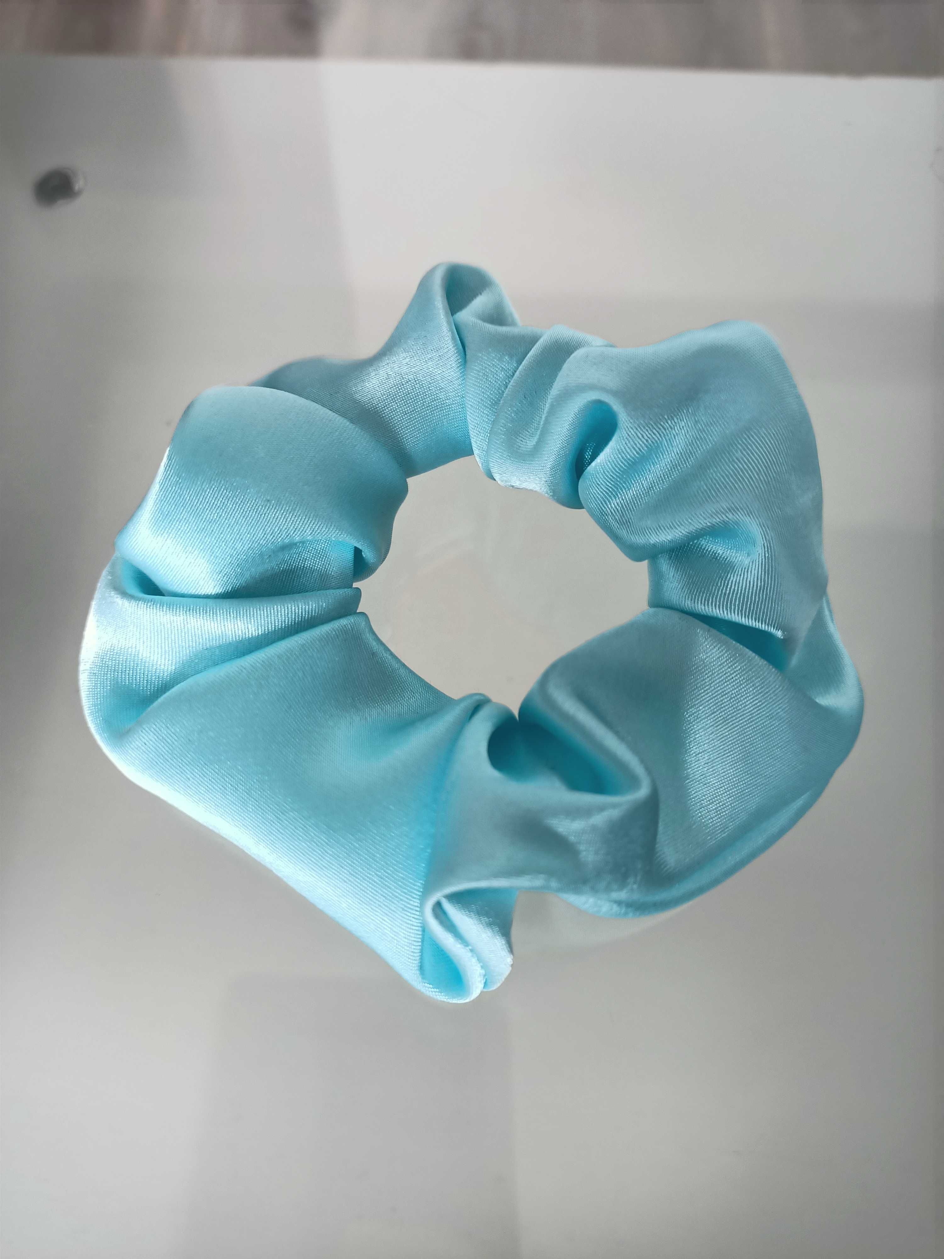 Scrunchie gumka duża turkusowa