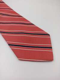 Brooks Brothers łososiowy jedwabny krawat w paski
