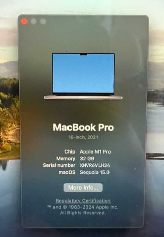 Apple MacBook Pro 16" – M1 Pro, 32GB RAM, 2021, Perfect Condition