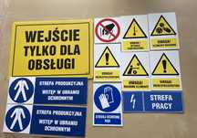 Komplet tabliczek ostrzegawczych uwaga niebezpieczeństwo - tanio