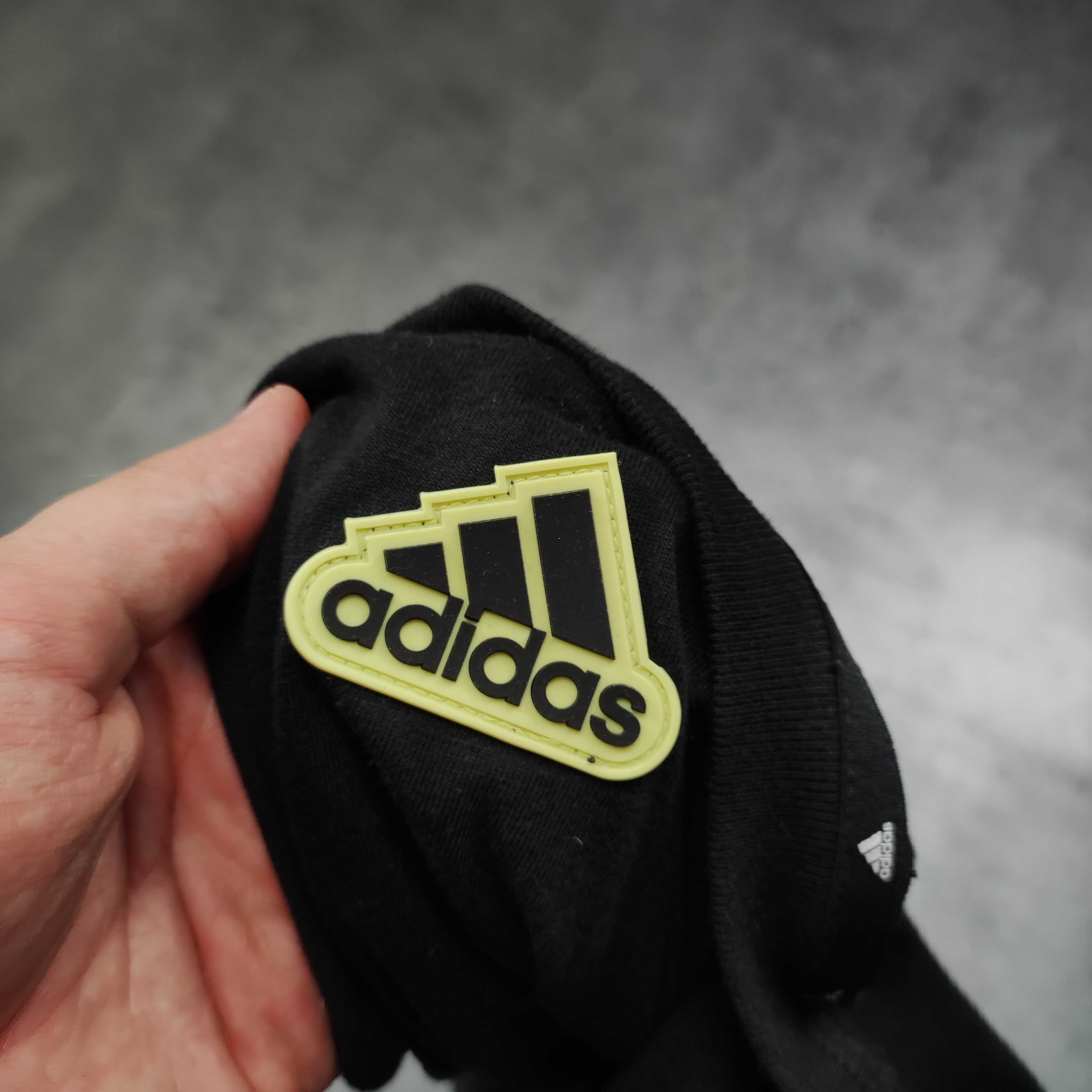 MĘSKA Koszulka Adidas Duże Logo Oversize Czarna Bawełna Nadruk Clima