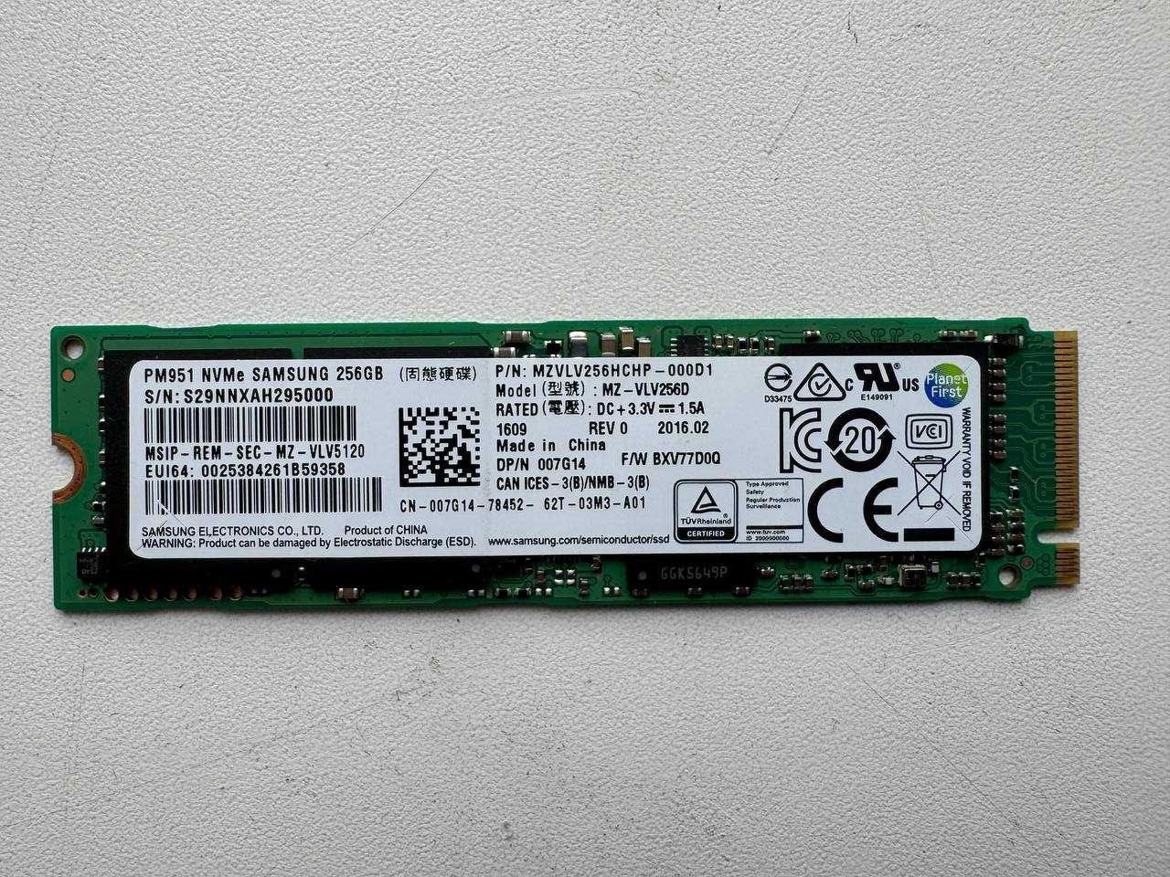 SSD M.2 NVME Samsung PM951 256GB