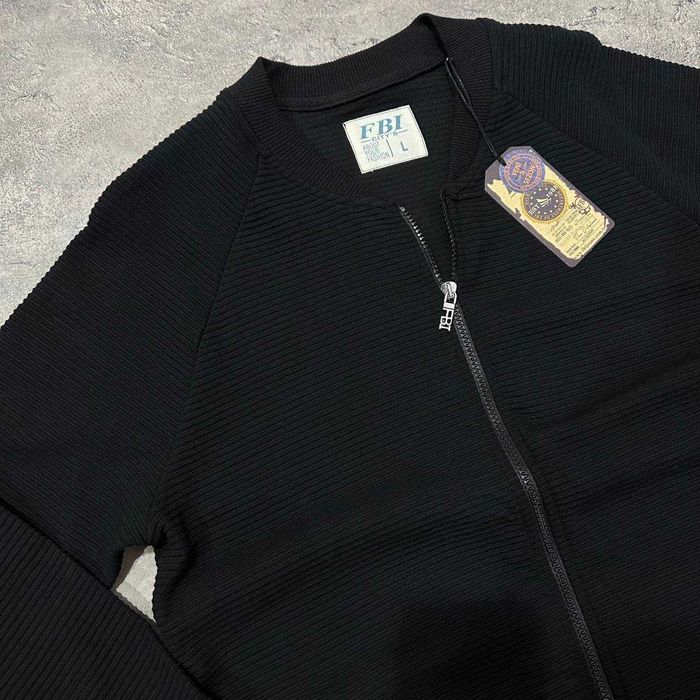 Чоловічий чорний бомбер FBI