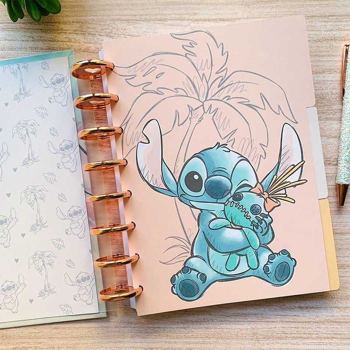 CADERNO A5 STITCH COM DIVISÓRIAS PERSONALIZADO