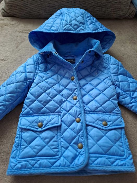 Nowa Pikowana wodoodporna kurtka Polo Ralph Lauren Barn roz. 5 110 cm