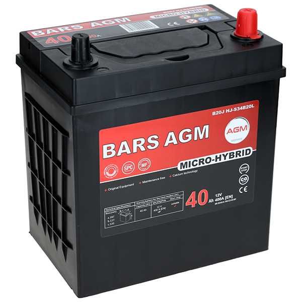 Akumulator Bars HYBRID AGM LINE 40Ah+P 400A B20J HJ-S34B20L Start-Stop