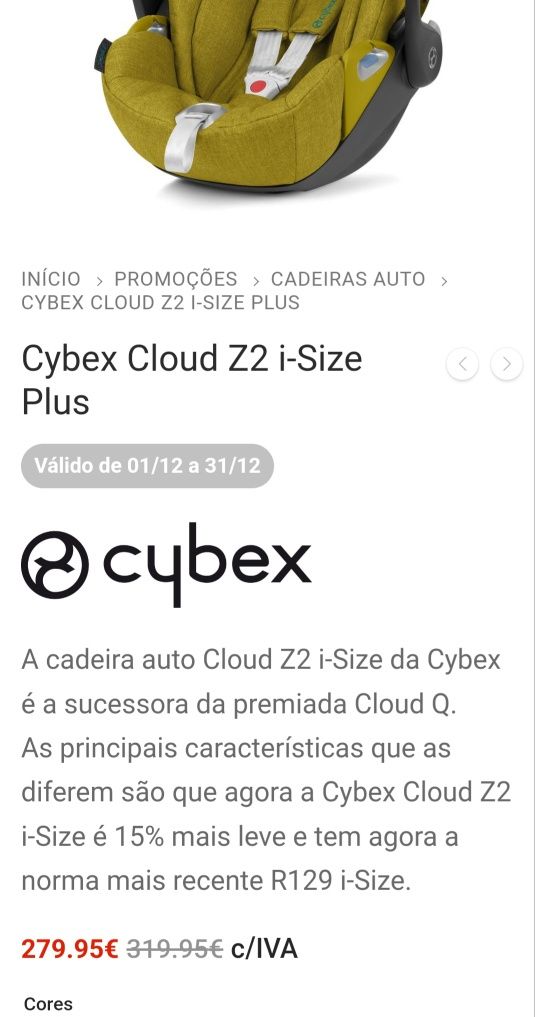 !! Ovo Cybex CloudZ i-Size Yellow Mustard Plus: Modelo premium!!!