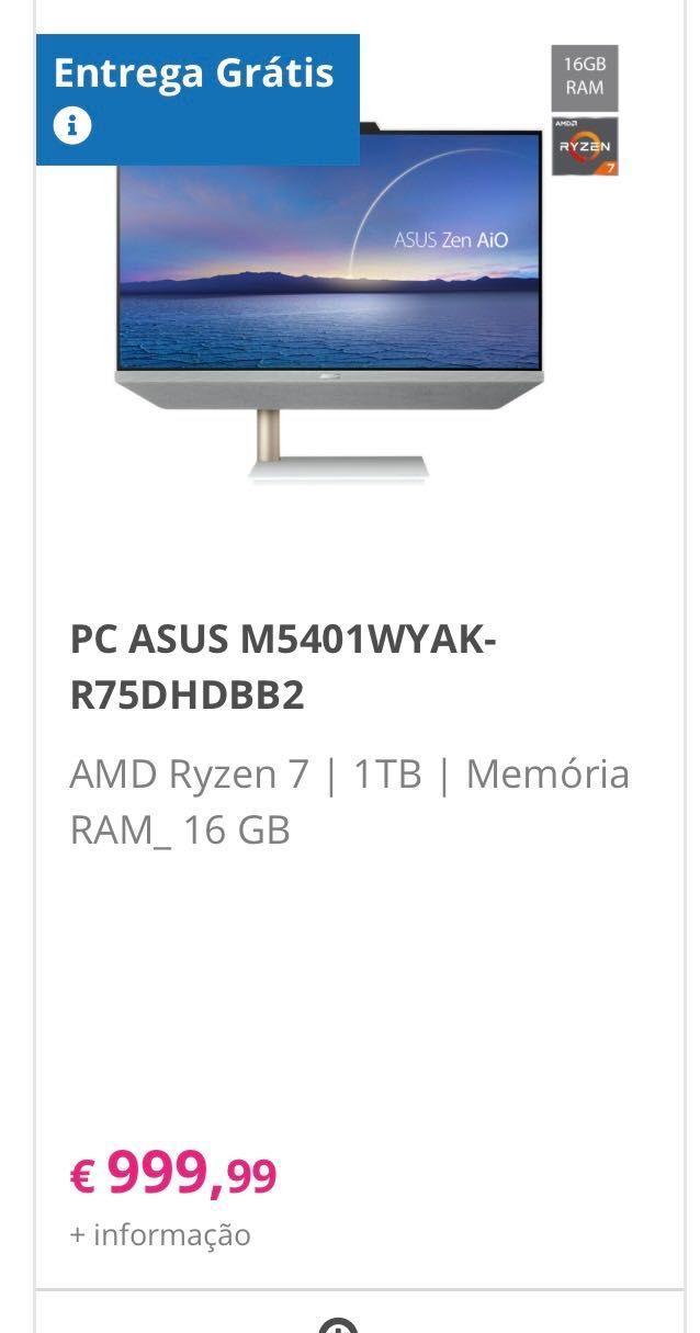 PC all in one ASUS Zen AiO (topo de gama)