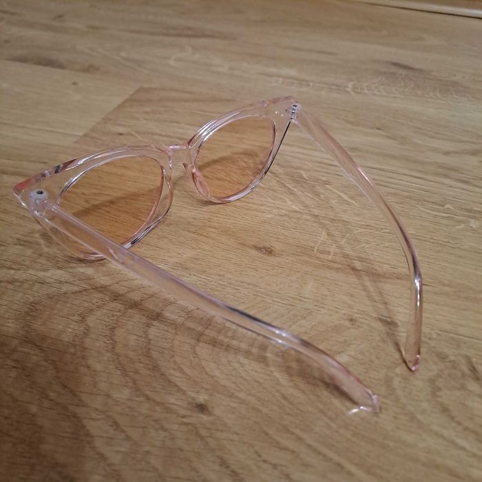 Okulary przeciwsłoneczne przeźroczyste różowe kocie