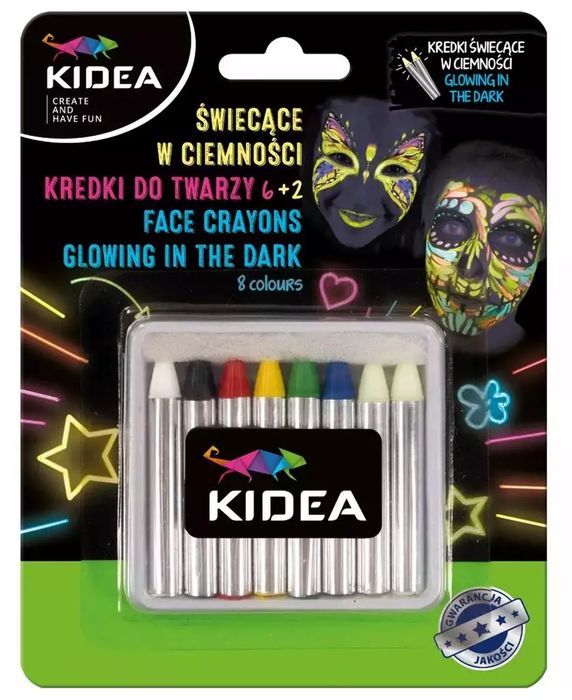 Kredki do twarzy 8 kolorów KIDEA. Derform