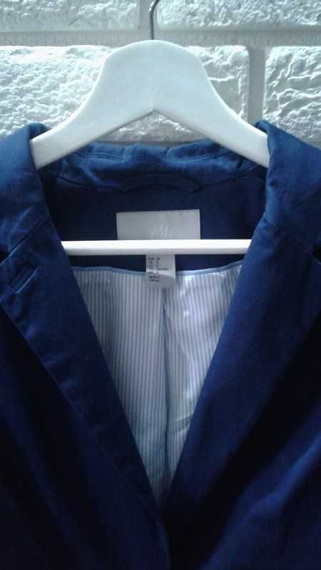 H&M granatowa marynarka damska żakiet r.38