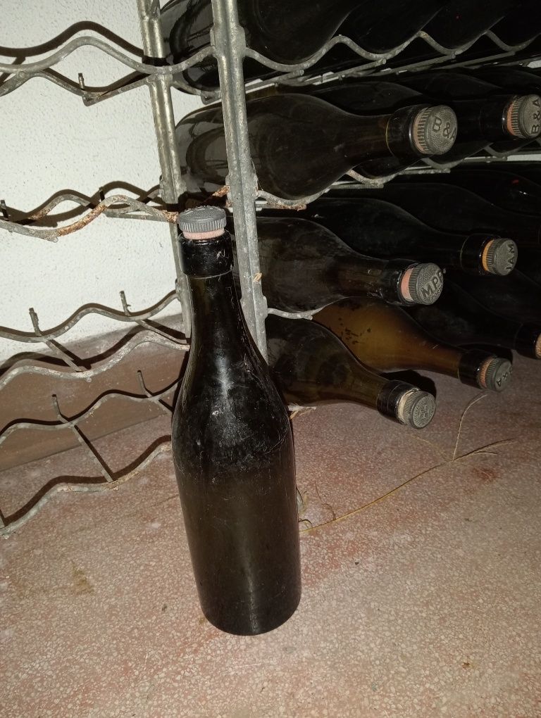 Estante garrafeira com mais de 160 garrafas de engarrafar vinho com 1L