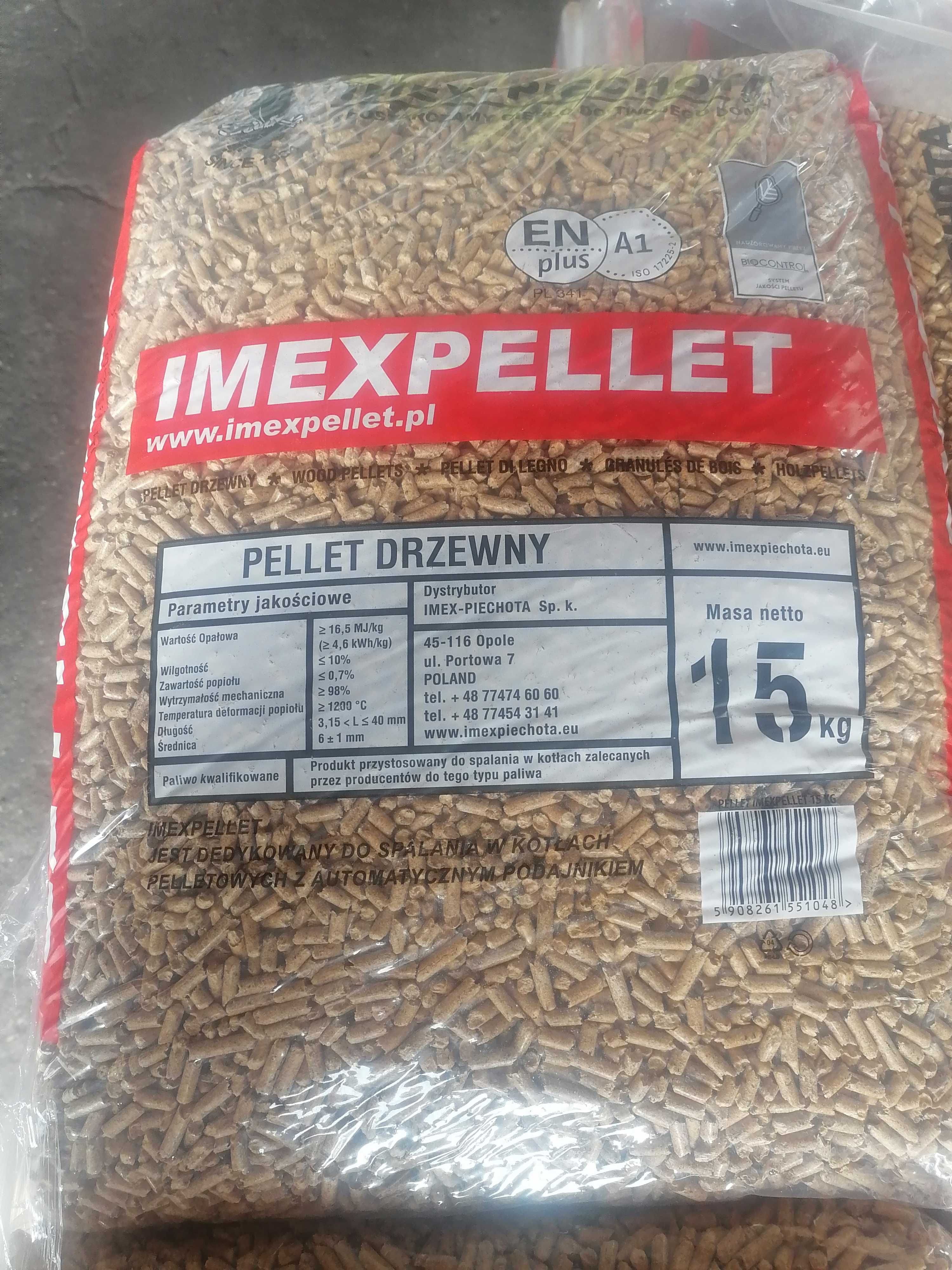PELLET drzewny workowany certyfikat EN plus A1