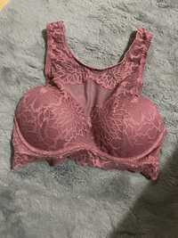 PINK Victoria's Secret Mauve Lace Bralette, Sz Small