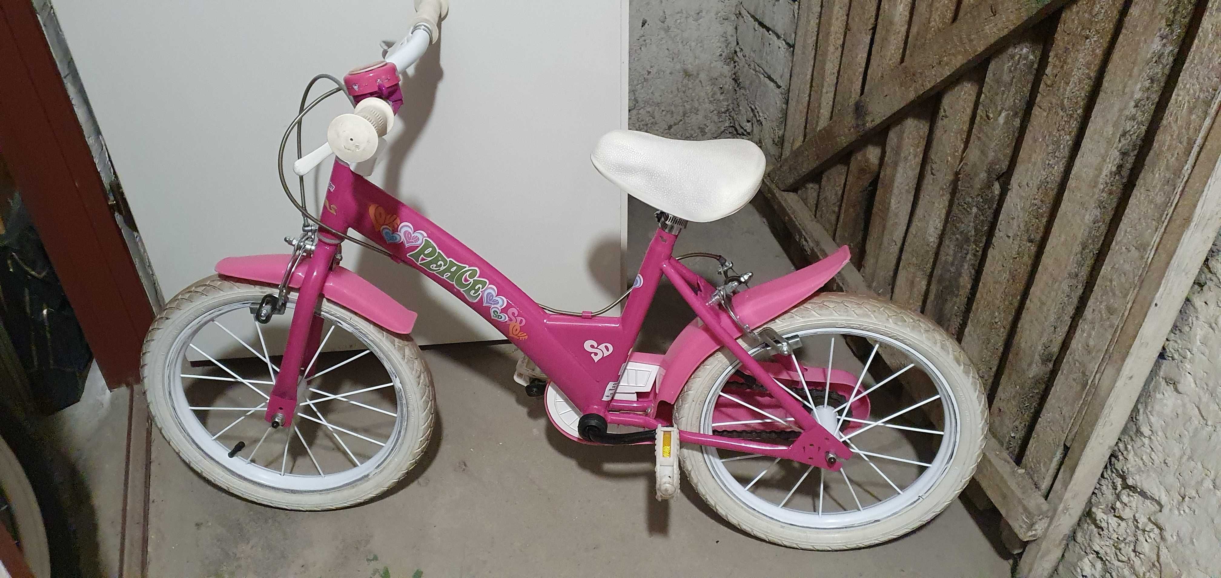 Rowerek dziewczęcy różowy na wiosnę lato dziecięcy rower