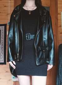 Czarna krótka brokatowa sukienka mini