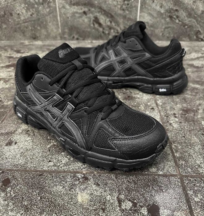 Мужские Кроссовки Асикс Гель черные сеточка Кросівки Asics Gel