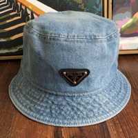 Kapelusz Bucket Hat Dżinsowy Niebieski Prada Milano