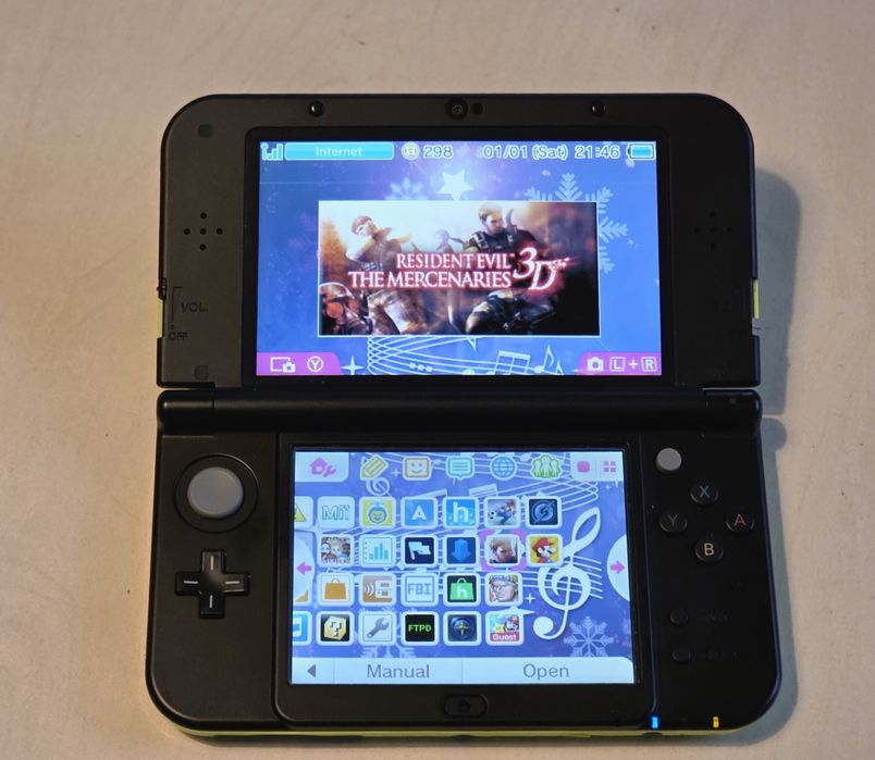 Nintendo New 3DS XL lemon black homebrew lume bardzo dobry stan