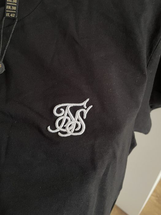 SIKSILK czarna bluzka na krótki rękaw 100% bawełna M