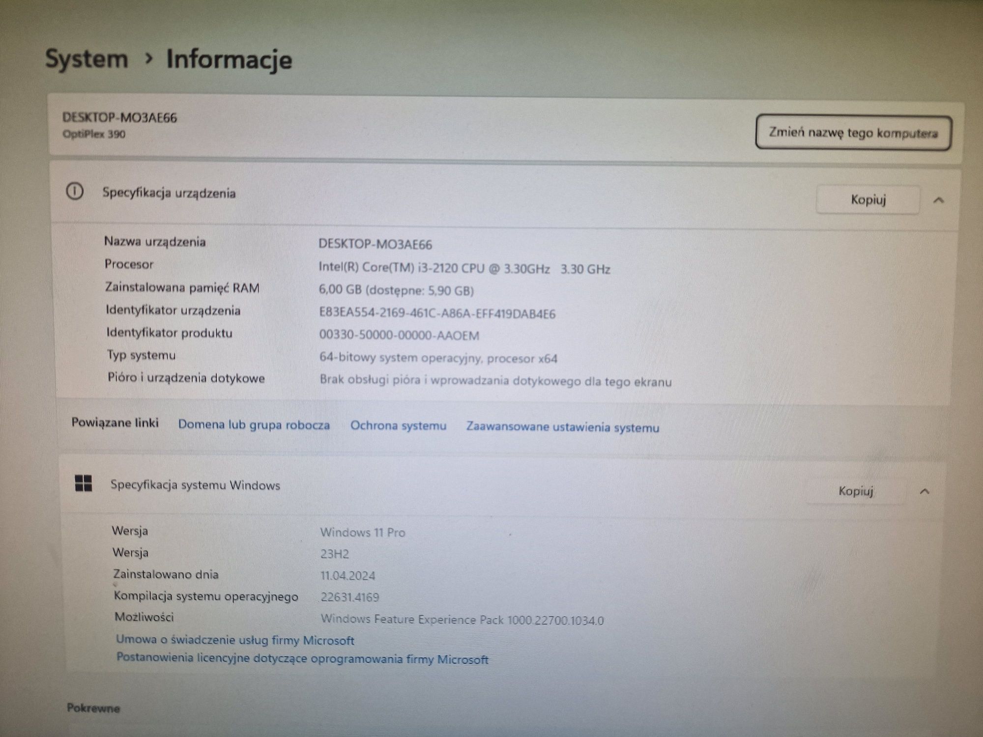 Komputer stacjonarny Dell optiplex 390 Sff