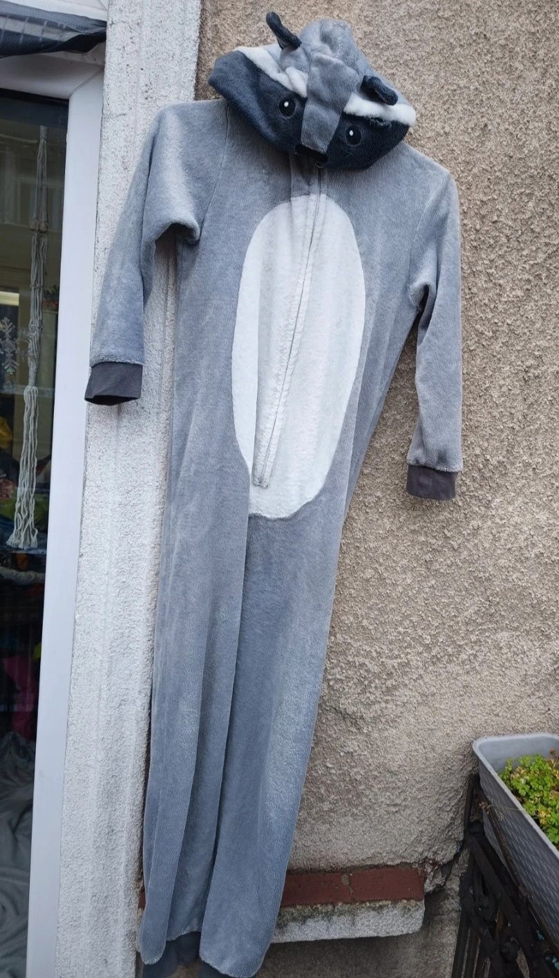 Strój karnawałowy, przebranie halloween, kostium szop pracz 134/140