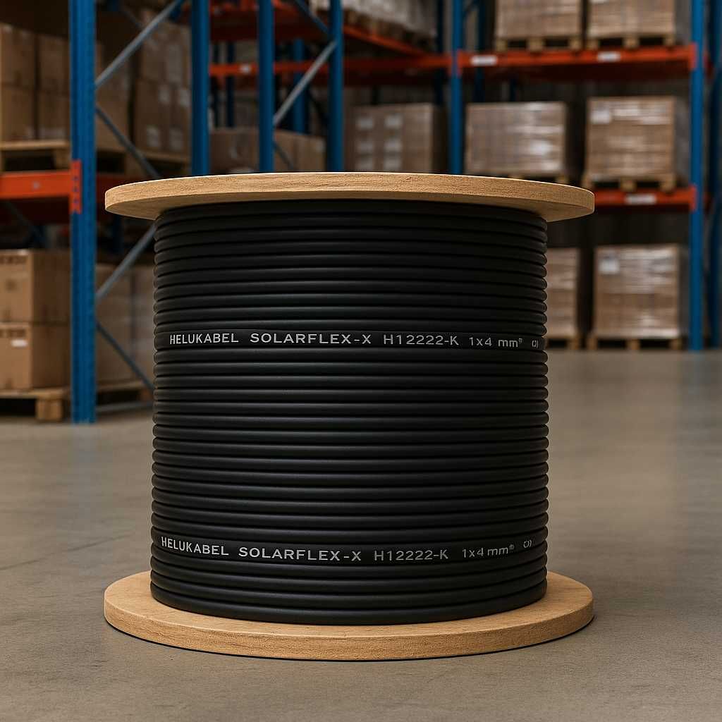 HELUKABEL SOLARFLEX‑X H1Z2Z2‑K 1×4 mm² czarny – bęben 500 m