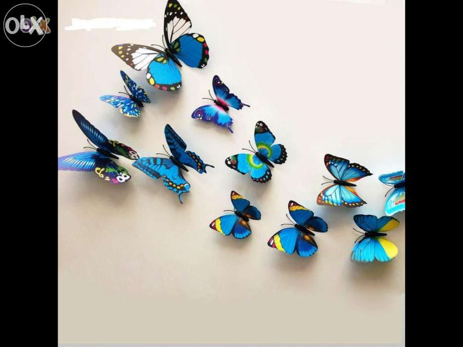 12X Autocolante iman 3d borboleta adesivo decoração casa vinil