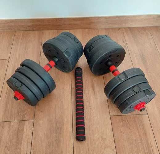 HANTLE REGULOWANE BITUMICZNE 2x10kg 20kg + sztanga łączona *nowe*