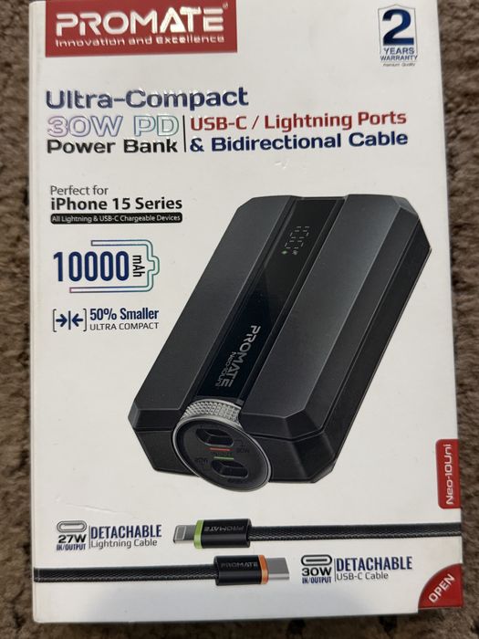 УМБ Promate Neo-10Uni 10000mAh 30w Black (neo-10uni.black)