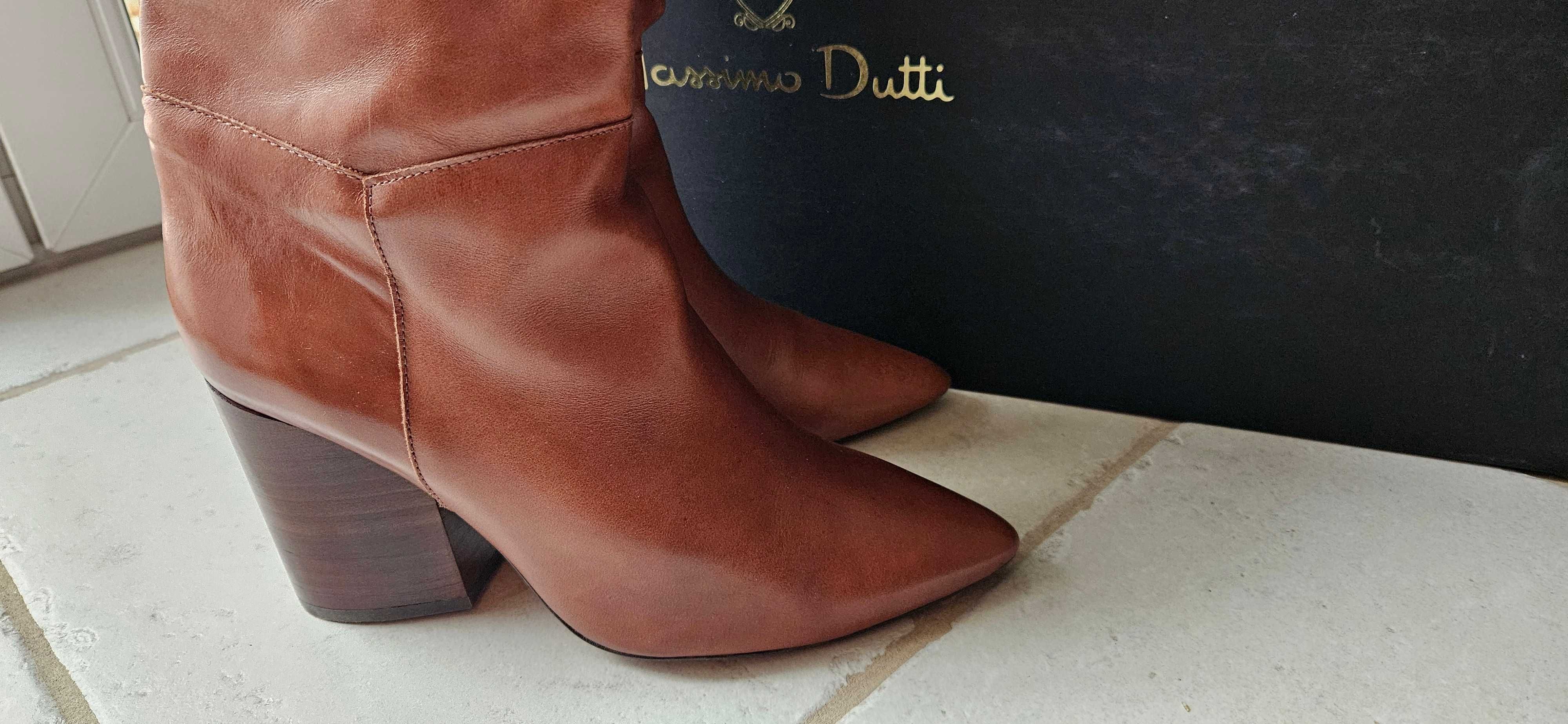 Kozaki Massimo Dutti prawdziwa skóra r 39