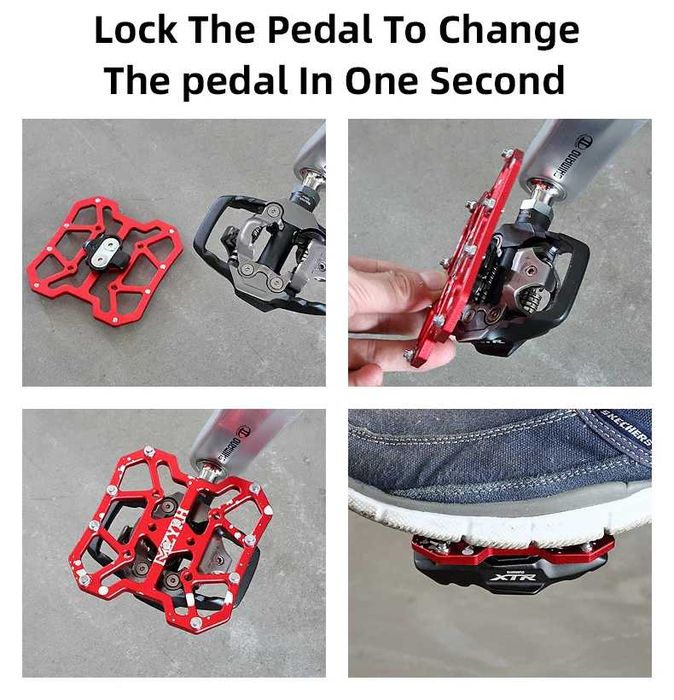 Pedal adaptador de clip em Aluminio ultraleve Preto