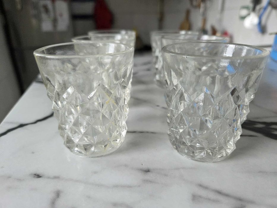 PRL Zestaw 6 sztuk kieliszków Ząbkowice (romby)