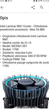 Chłodzenie do komputera od intel 5.Nowe.Polecam.