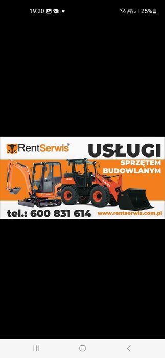 Usługi minikoparką, wypożyczalnia sprzętu budowlanego RentSerwis