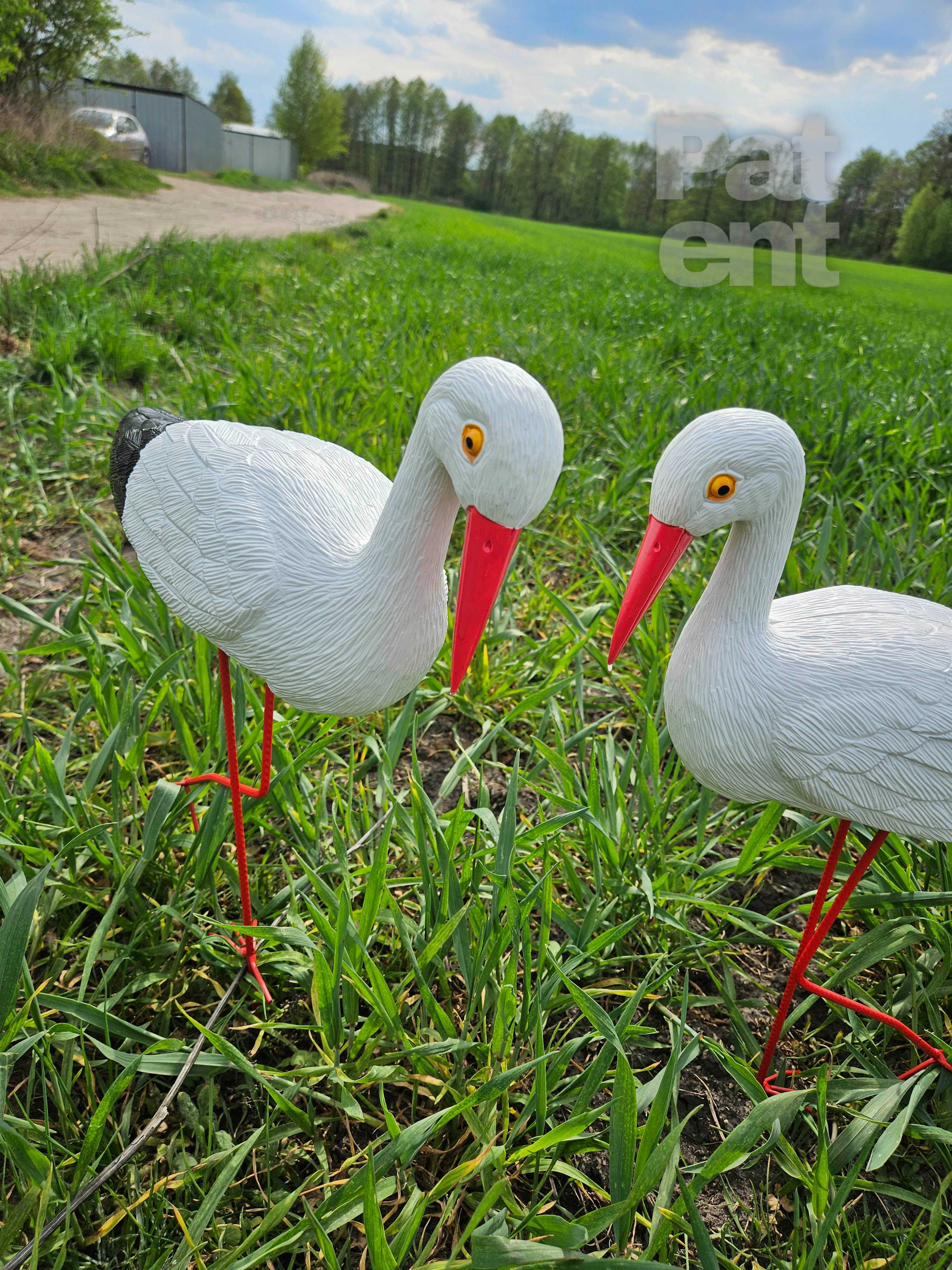Figurki bocian bociek do ogrodu dekoracja działka ozdoba 2 szt.