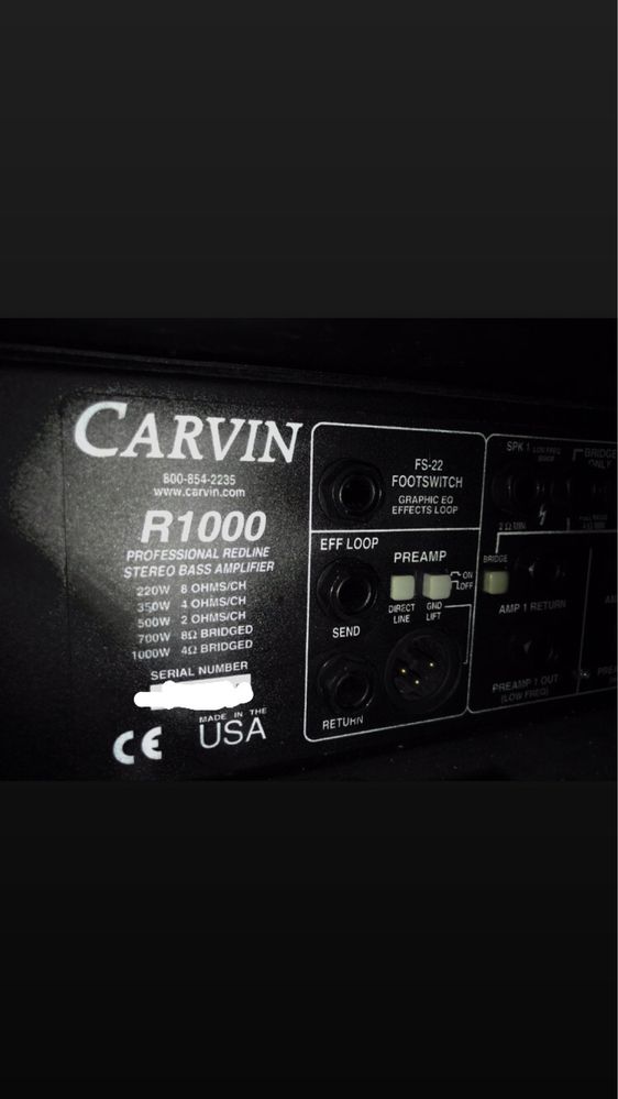 басова голова Carvin R 1000 made in USA