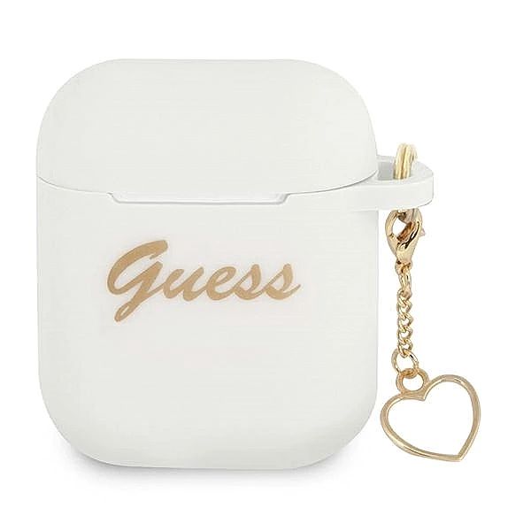 Etui Guess Silicone Charm Heart Collection na AirPods 1/2 - białe