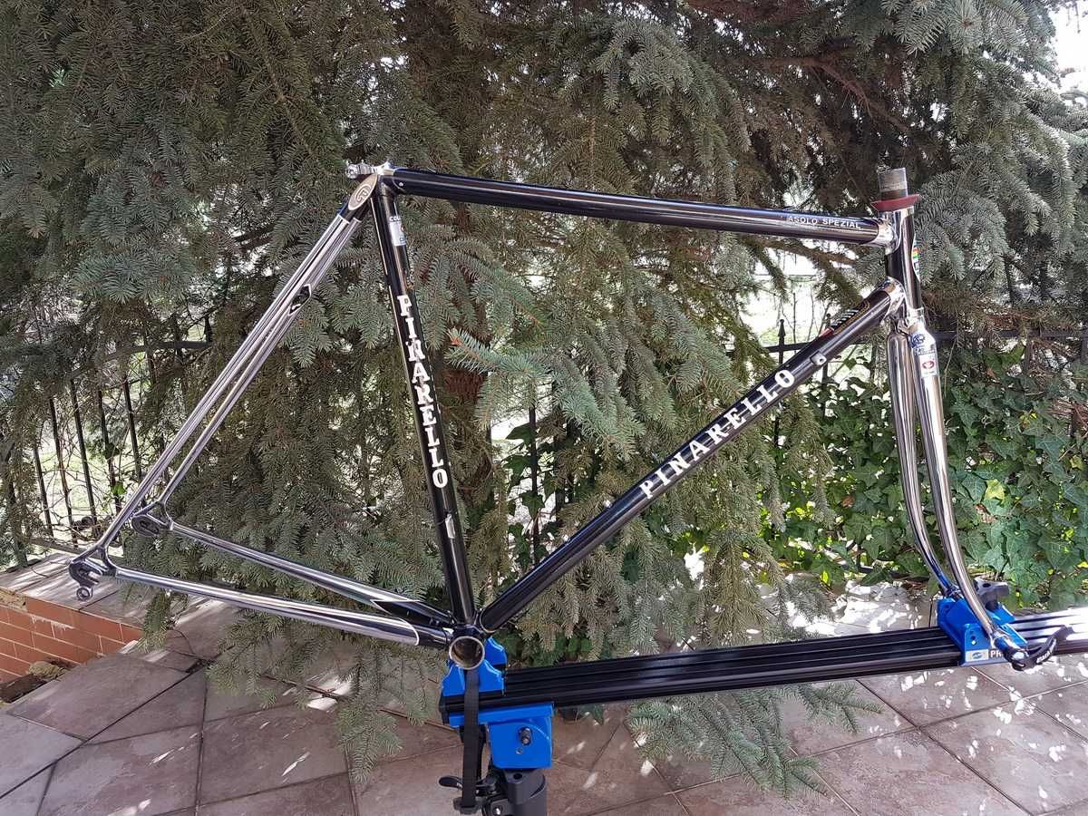 rama PINARELLO Asolo Spezial, stal Columbus, piękne GRAWERY i MUFY