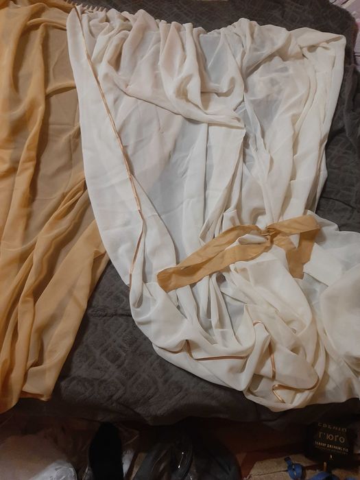 Тюль  молочна  ламбрикен