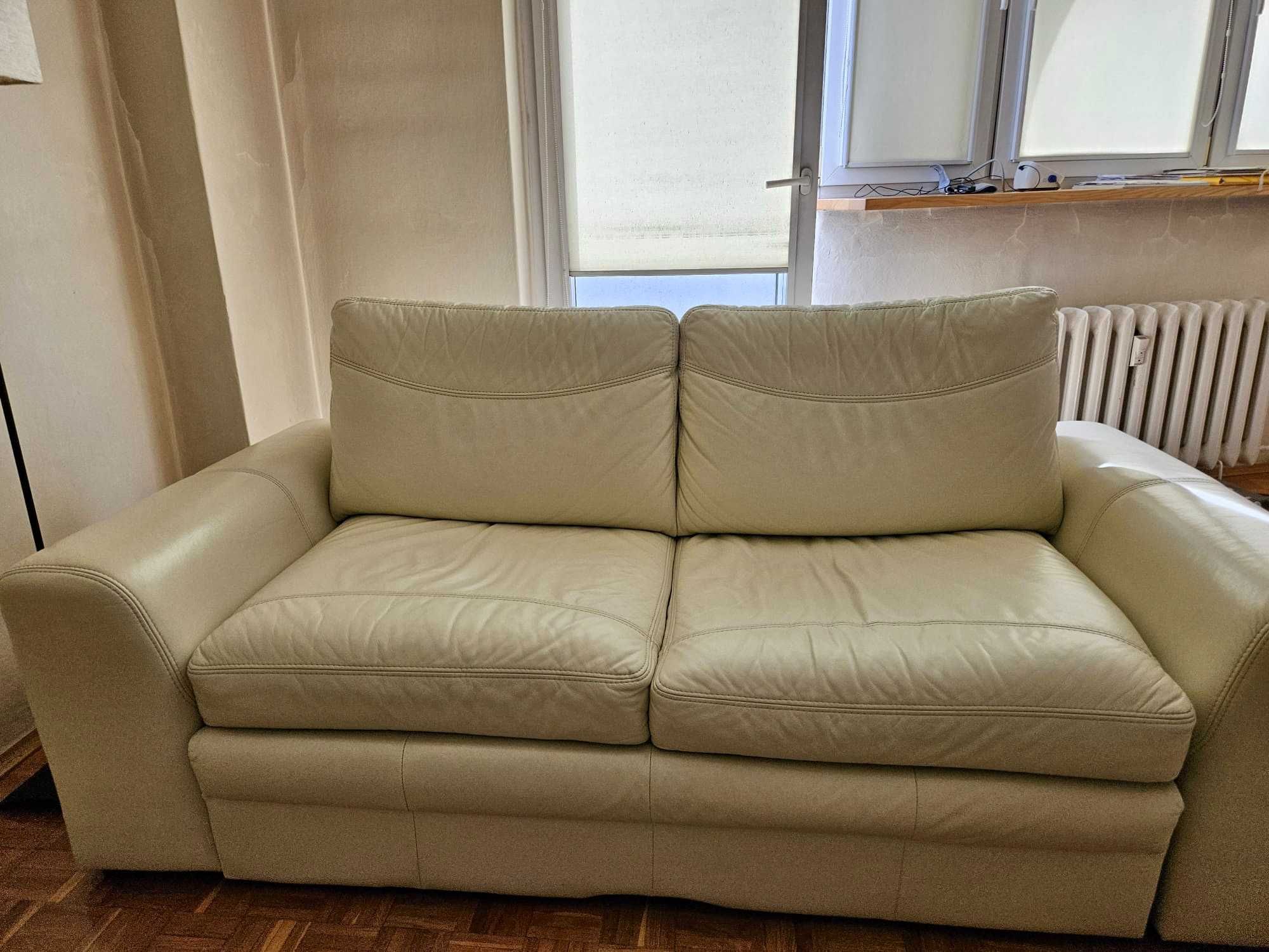 Sofa skórzana, rozkładana