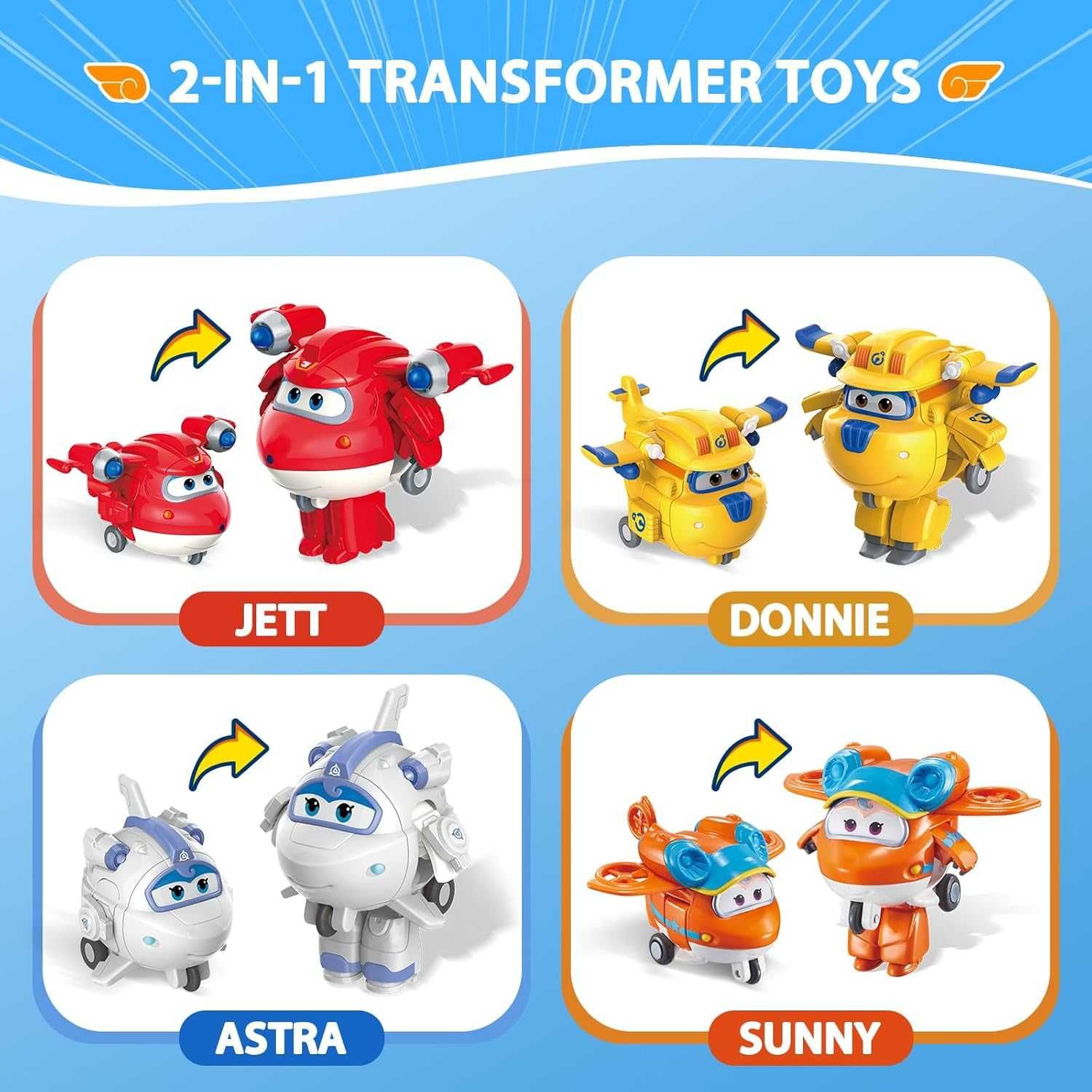 Super Wings набір 4 шт Супер крила крылья самолет літаки трансформер