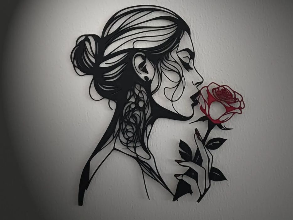 Mulher e Rosa - Decoração