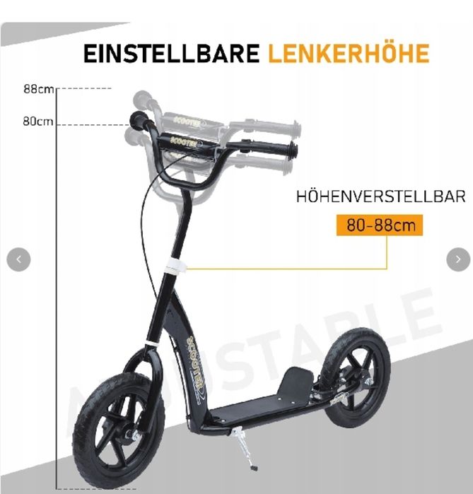 Hulajnoga miejska dla dzieci scooter czarna do 100 kg