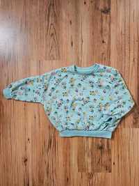 Zielona bluza nietoperz w kwiaty 12-18m