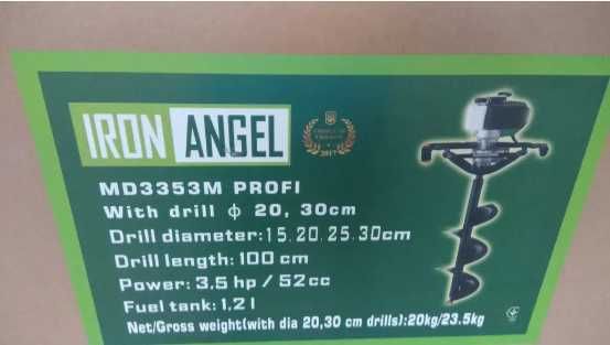Мотобур Iron Angel MD3353 Profi (3.5 л.с., буры 20х100см, 30х100 см)