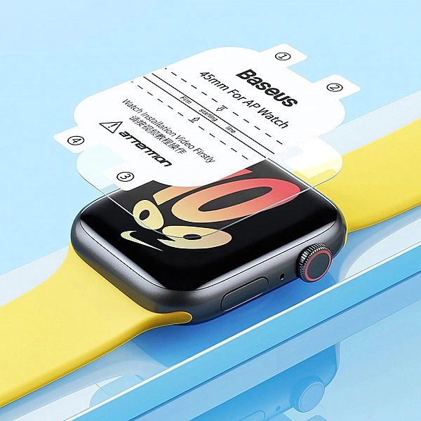 Zestaw 2x folia ochronna Baseus NanoCrystal do Apple Watch 7/8/9/45mm